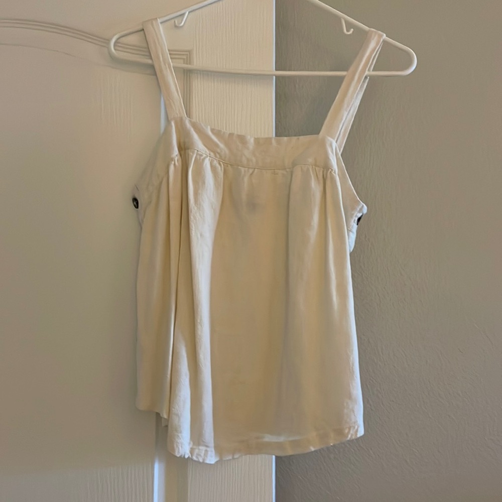 Cream button in the sides blouse